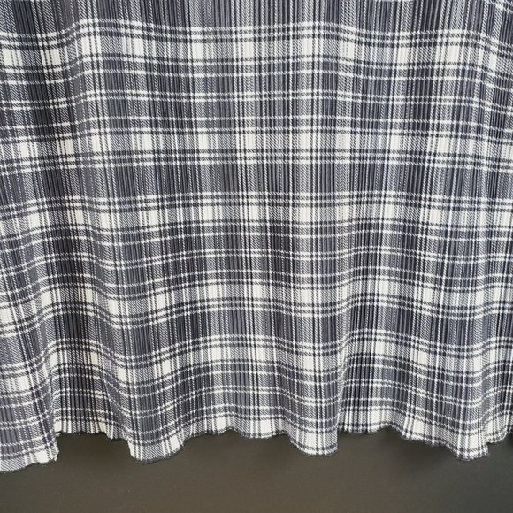 Mind Games by Ike & Eddie Sleeveless B&W Waffled Plaid Tunic Black Trim Sz 2X - Picture 6 of 8